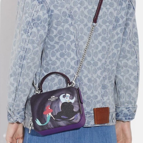 New Disney X Coach Box Crossbody Villains Little Mermaid Ursula Motif CC375 - Picture 4 of 9